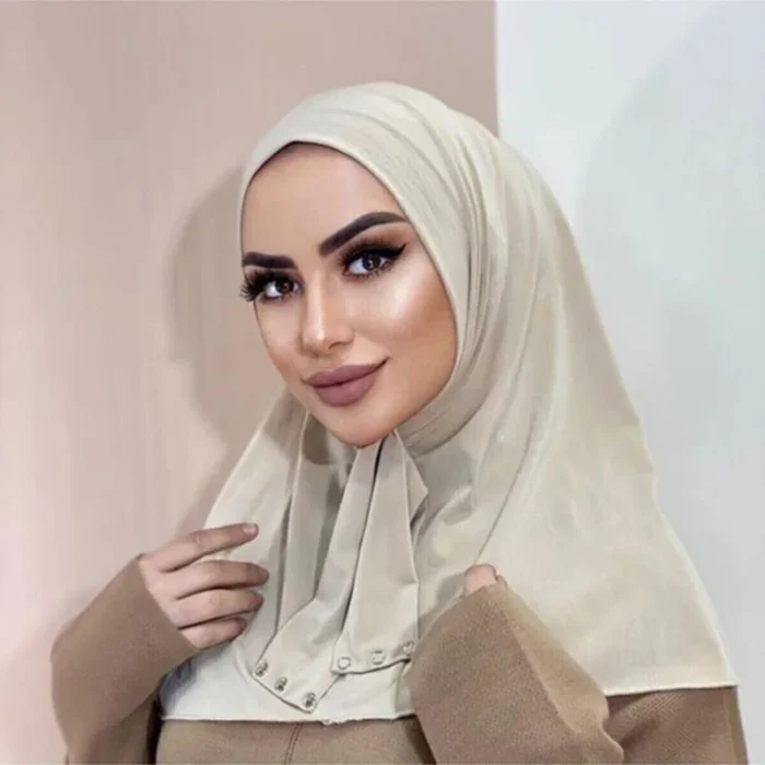 Classical Islam Women Ready To Wear Snap Fastener Hijabs For Woman Full Cover Head Wraps Scarf Turban Caps Turbante Mujer 3