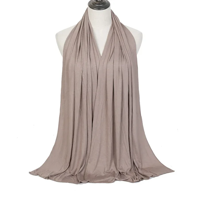 Cotton Jersey Hijab Scarf Long Muslim Shawl Plain Soft Turban Tie Head Wraps For Women Africa Headband 170x60cm 6