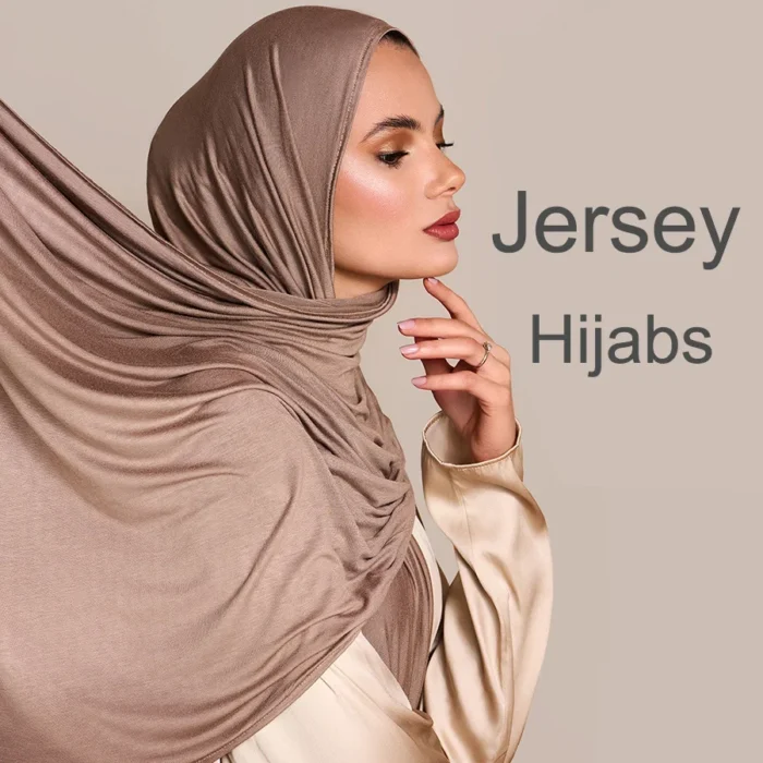 Cotton Jersey Hijab Scarf Long Muslim Shawl Plain Soft Turban Tie Head Wraps For Women Africa Headband 170x60cm 1