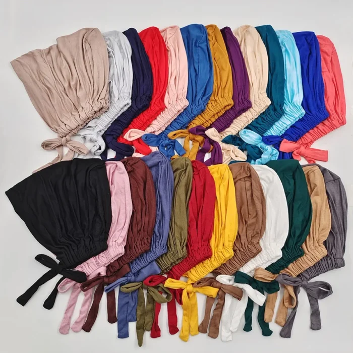 New Soft Modal Muslim Turban Hat Inner Hijab Caps Islamic Underscarf Bonnet India Hats Female Headwrap Turbante Mujer 5