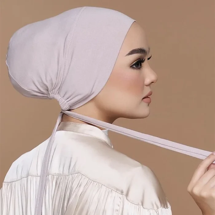New Soft Modal Muslim Turban Hat Inner Hijab Caps Islamic Underscarf Bonnet India Hats Female Headwrap Turbante Mujer 3