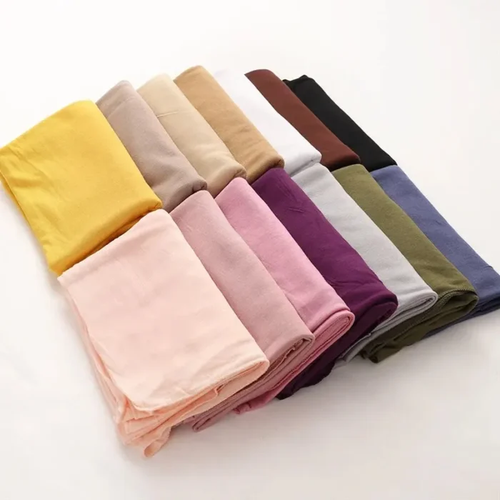 Modal Cotton Jersey Hijab Scarf Long Muslim Shawl Plain Soft Turban Tie Head Wraps For Women Africa Headband 170x60cm 5