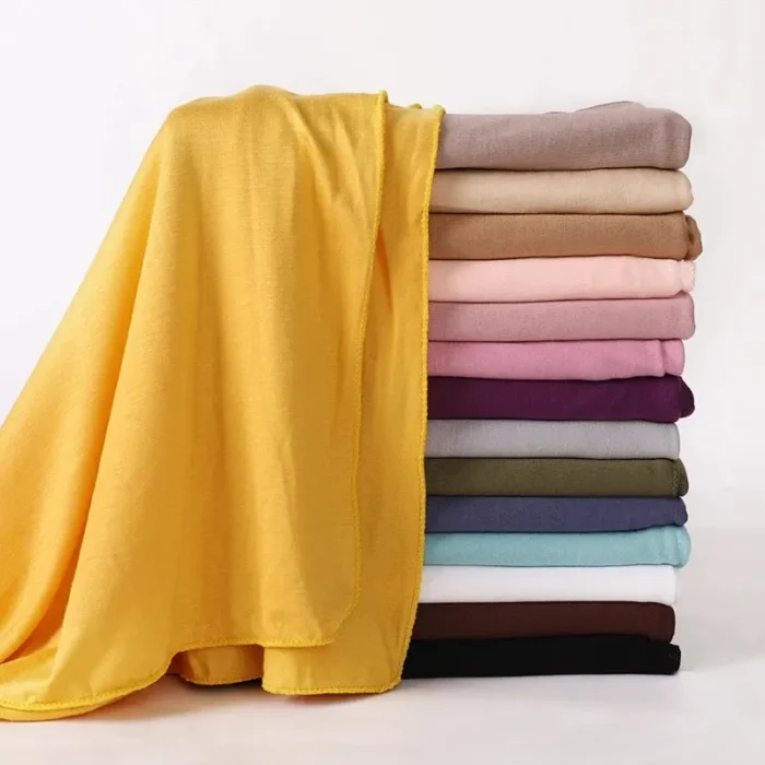 Modal Cotton Jersey Hijab Scarf Long Muslim Shawl Plain Soft Turban Tie Head Wraps For Women Africa Headband 170x60cm 2