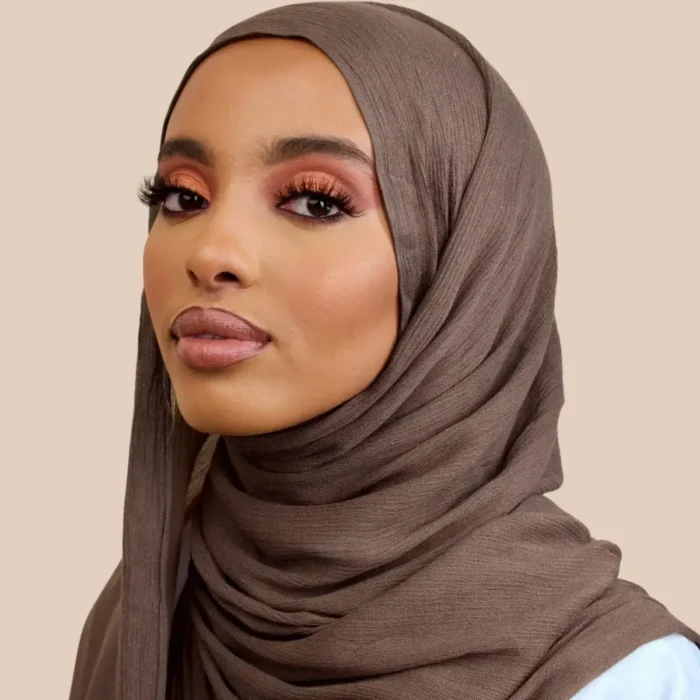 New Arrival Crinkle Rayon Hijab Women Muslim Scarf Shawls Solid Headscarf Wraps Big Size Plain Islamic Turban Headbands Foulard 1